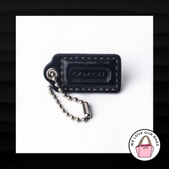Coach Accessories - 1.5" Small COACH BLACK LEATHER KEY FOB CHARM